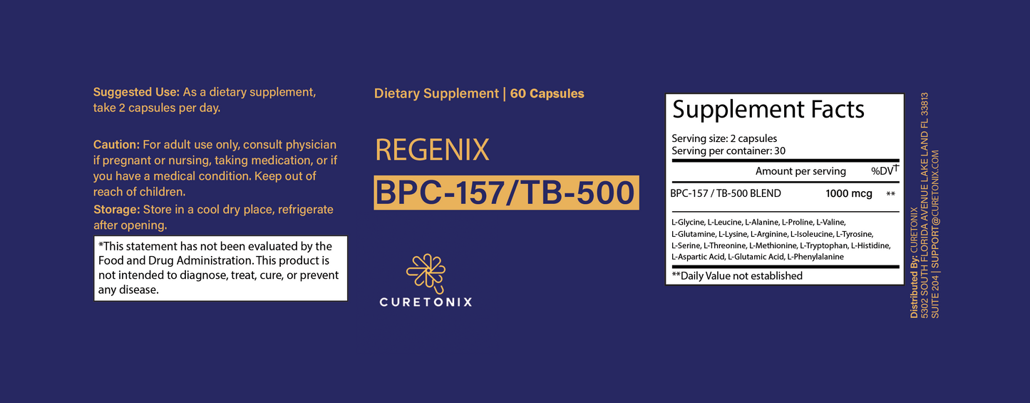 REGENIX BPC-157 / TB-500 (60 capsules 500mcg)